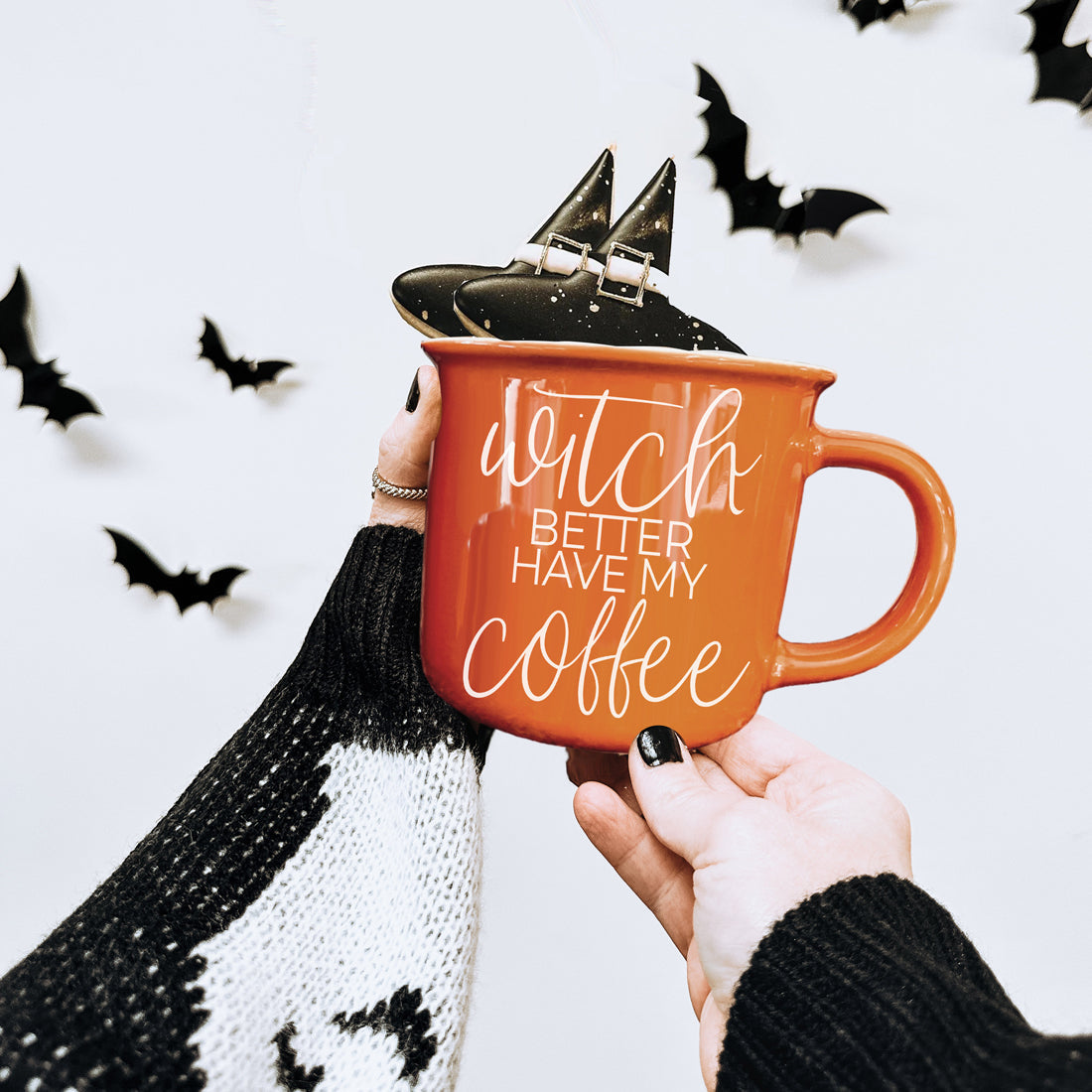 Witch Better Have Coffee Mug 14.5oz Orange Ceramic With White Lettering Halloween Coffee Gift