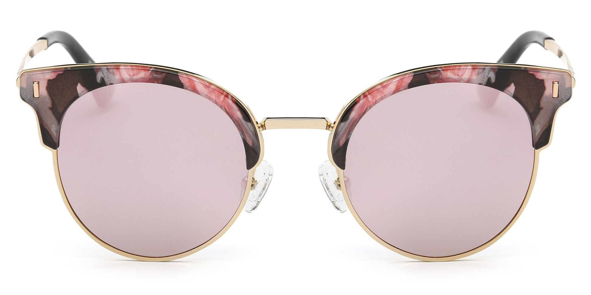 Women Half Frame Cat Eye Round Sunglasses UV Protection