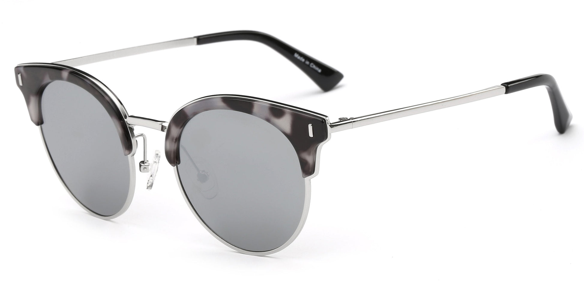 Women Half Frame Cat Eye Round Sunglasses UV Protection