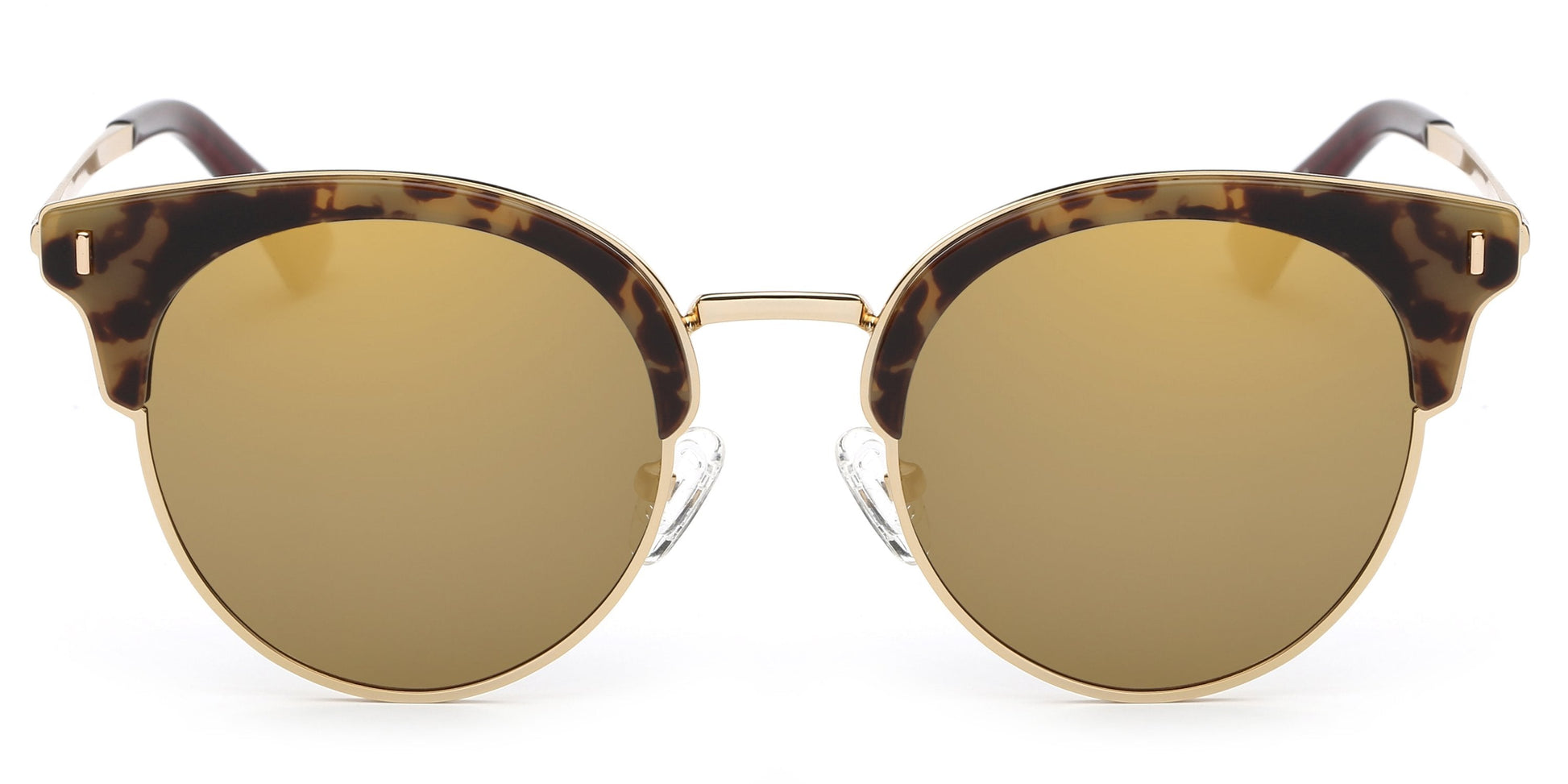 Women Half Frame Cat Eye Round Sunglasses UV Protection