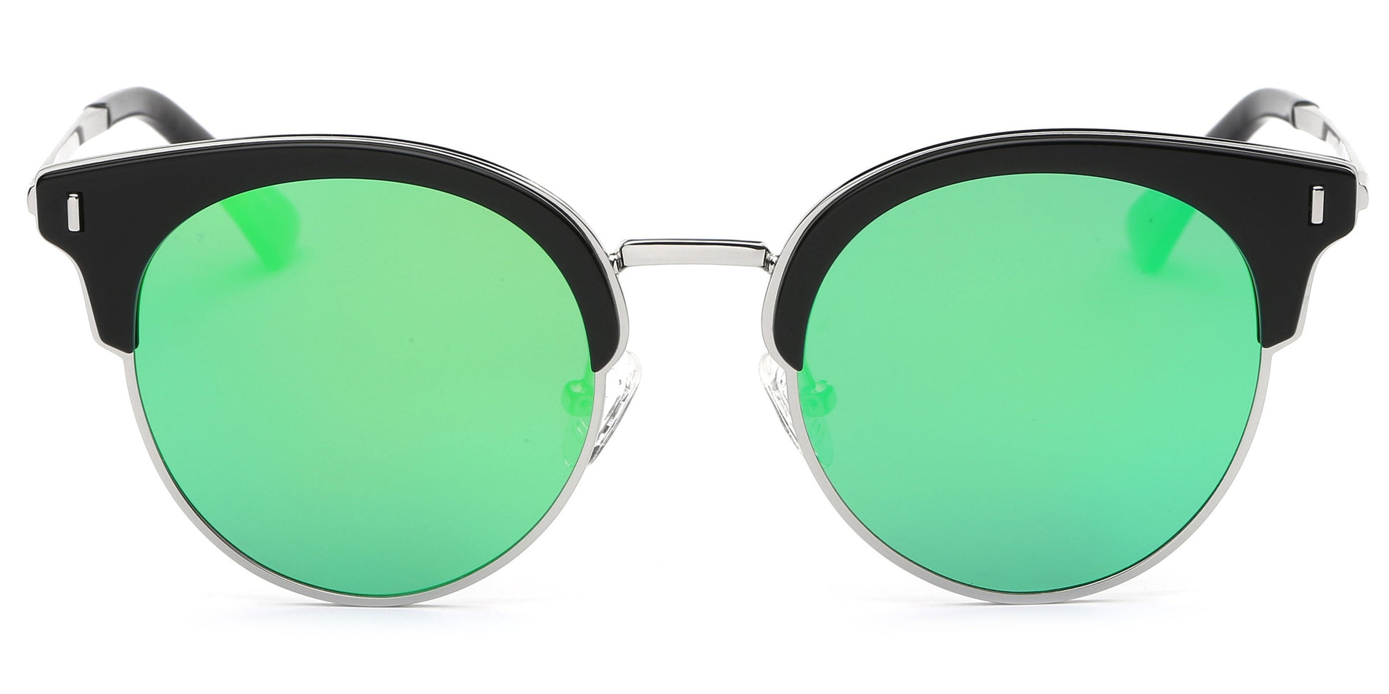 Women Half Frame Cat Eye Round Sunglasses UV Protection