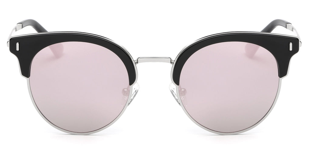 Women Half Frame Cat Eye Round Sunglasses UV Protection
