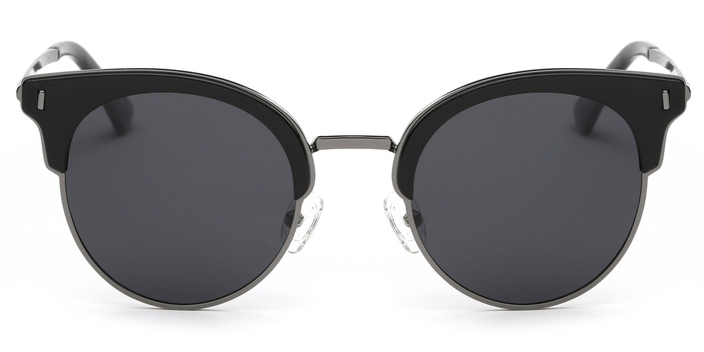 Women Half Frame Cat Eye Round Sunglasses UV Protection