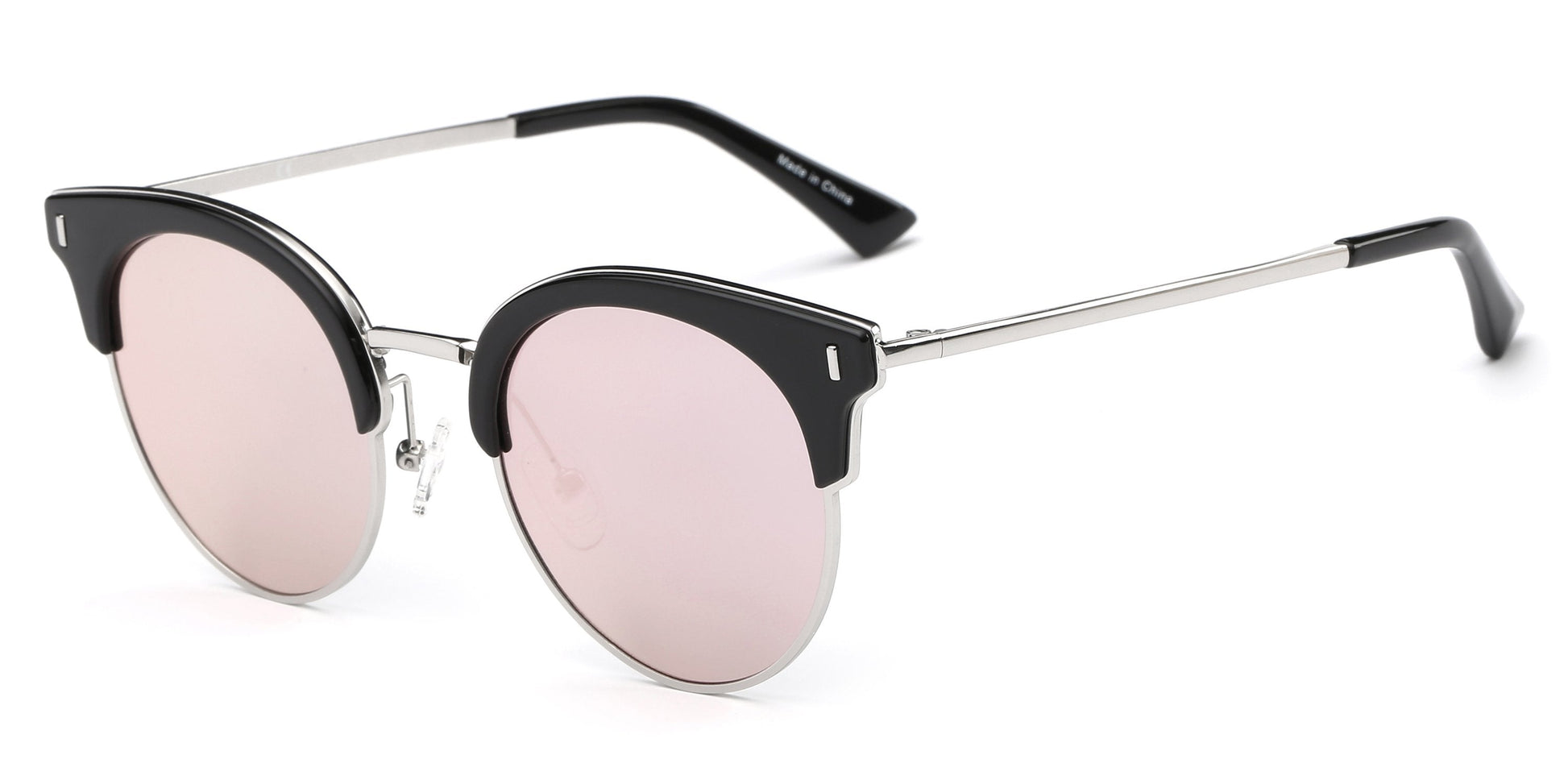 Women Half Frame Cat Eye Round Sunglasses UV Protection