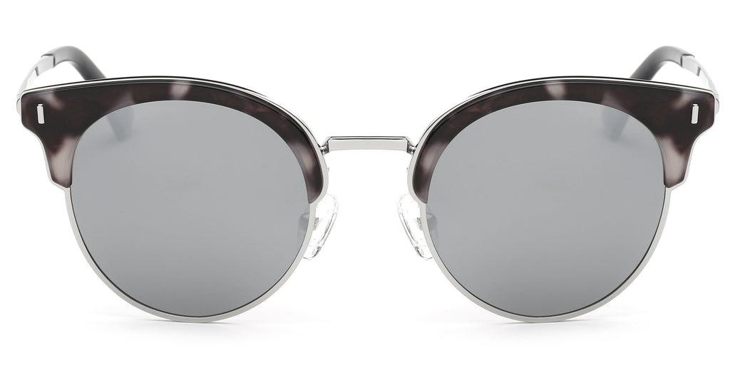 Women Half Frame Cat Eye Round Sunglasses UV Protection