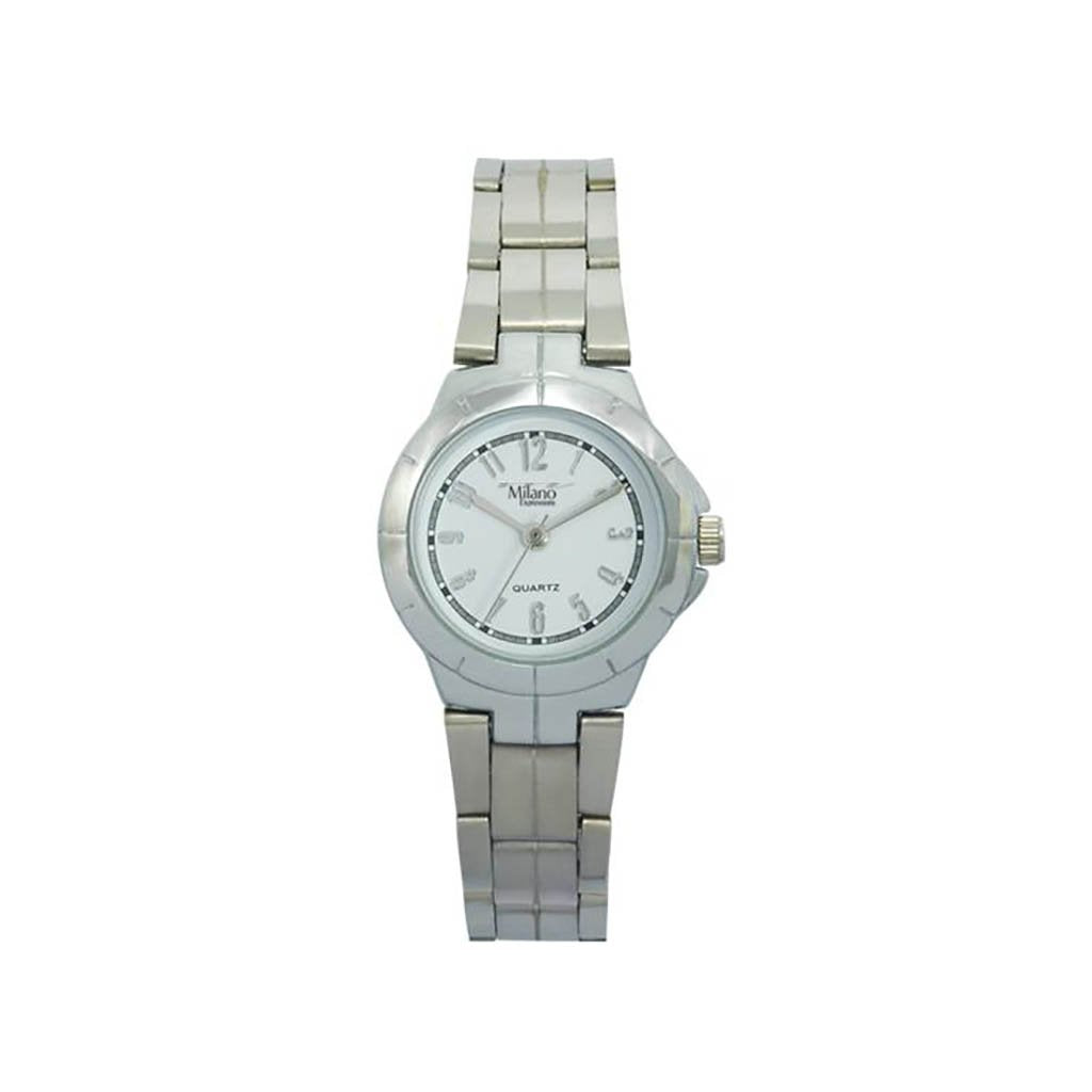 Women's Stainless Steel Watch Slim Quartz White Dial