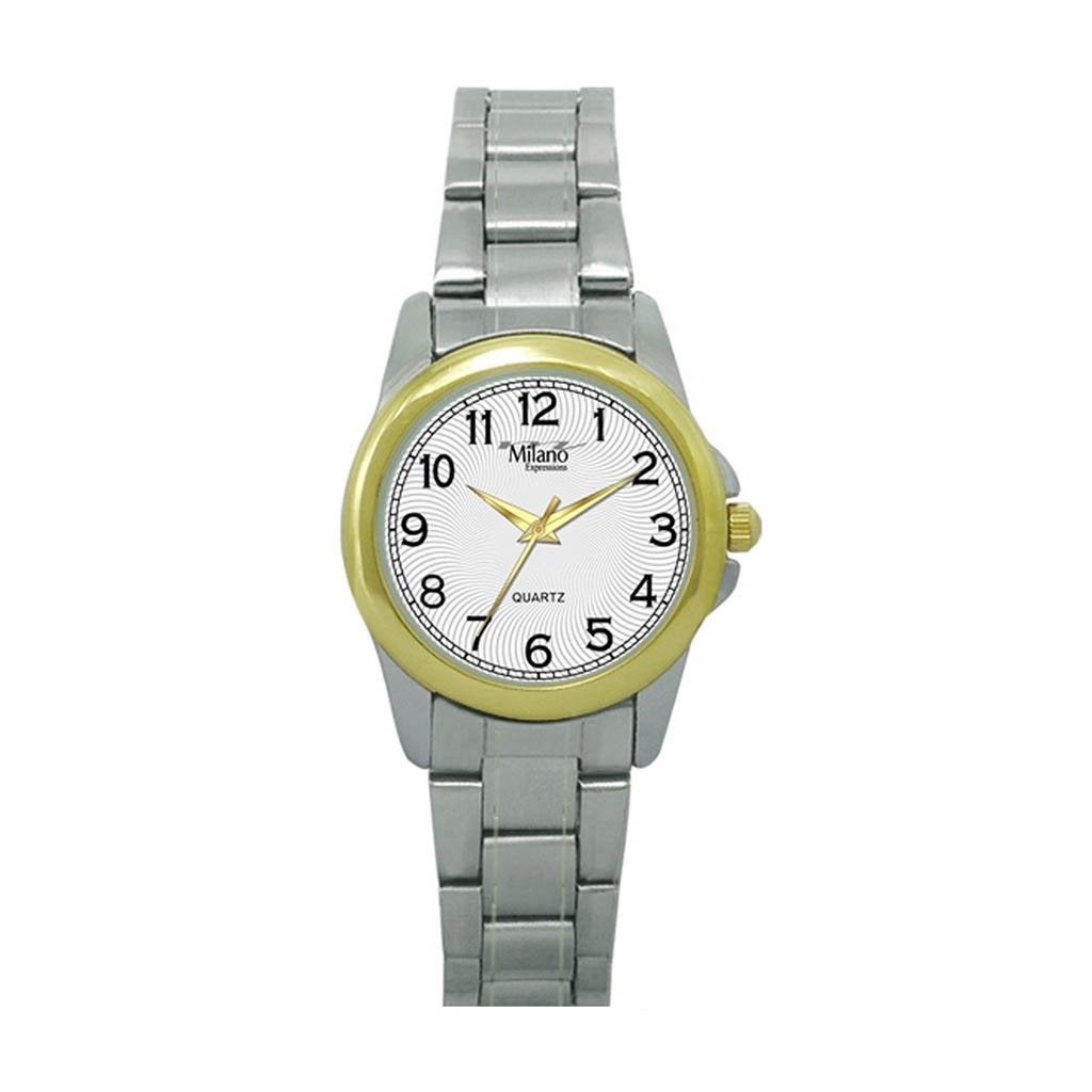 Women's Classic Analog Stainless Steel Watch Gold Bezel