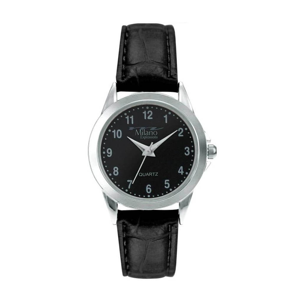 Women's Classic Black Dial Leather Strap Dress Watch