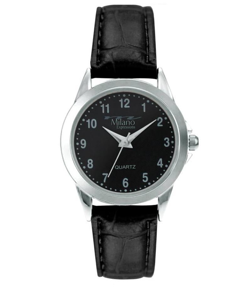 Women's Classic Black Dial Leather Strap Dress Watch