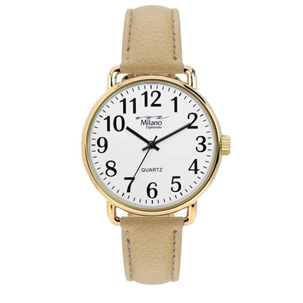 Women's Classic White Dial Watch Large Arabic Numerals