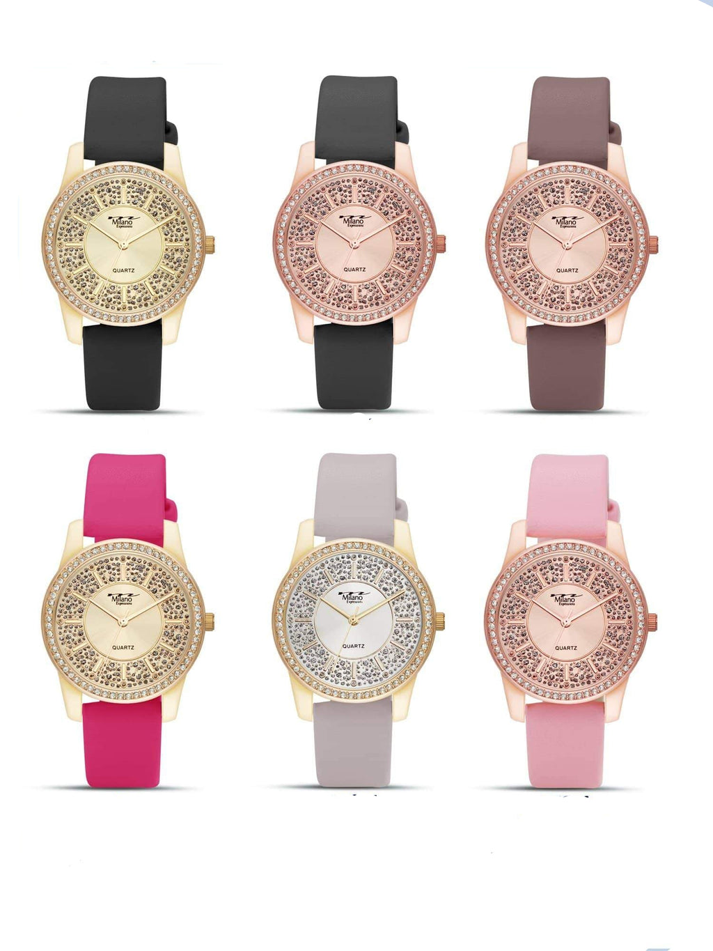 Women's Crystal Dial 40mm Slim Lightweight Fashion Watch