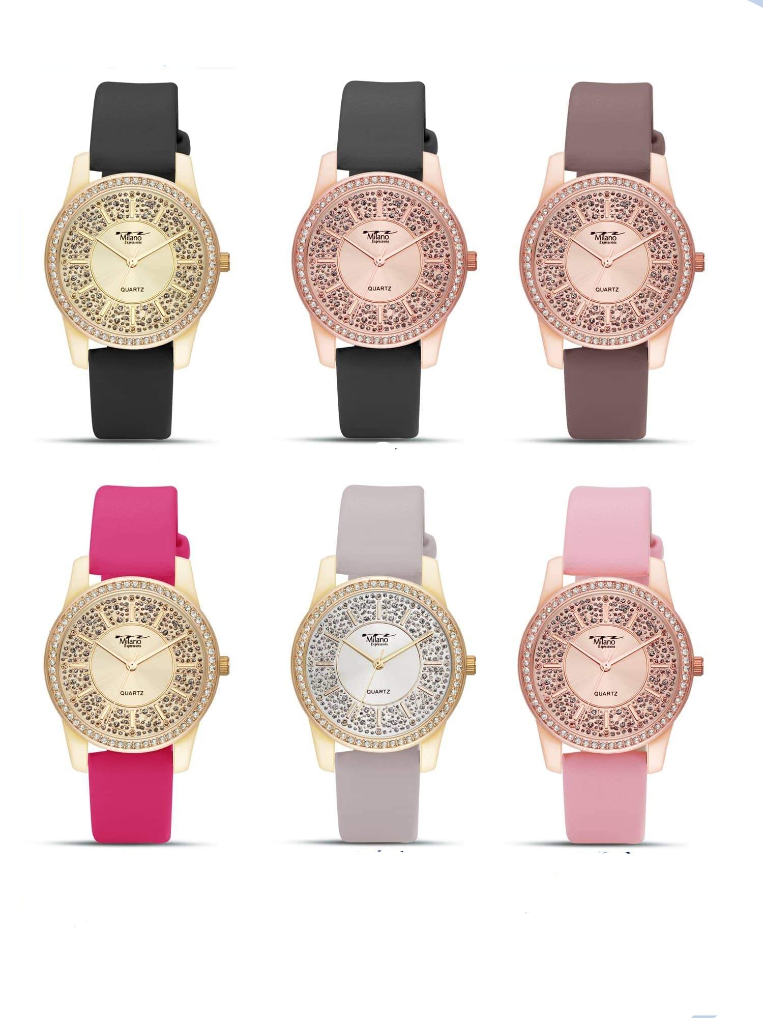 Women's Crystal Dial 40mm Slim Lightweight Fashion Watch