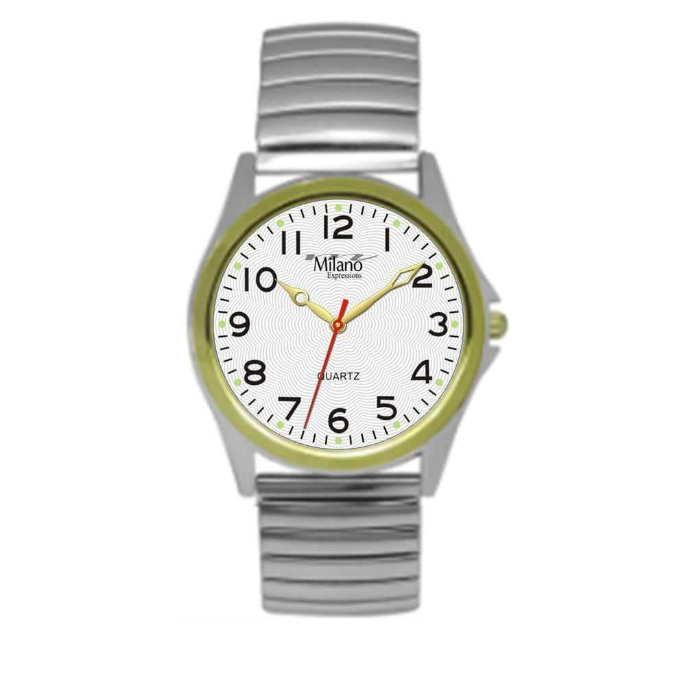 Women's Easy Read White Dial Watch With Stretch Band