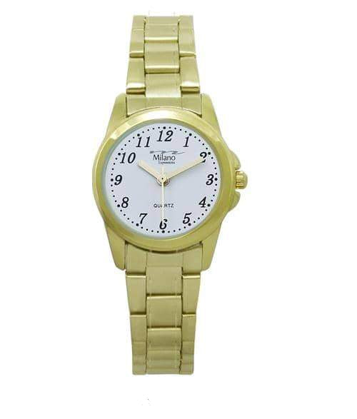 Women's Gold Metal Bracelet Watch White Dial Classic