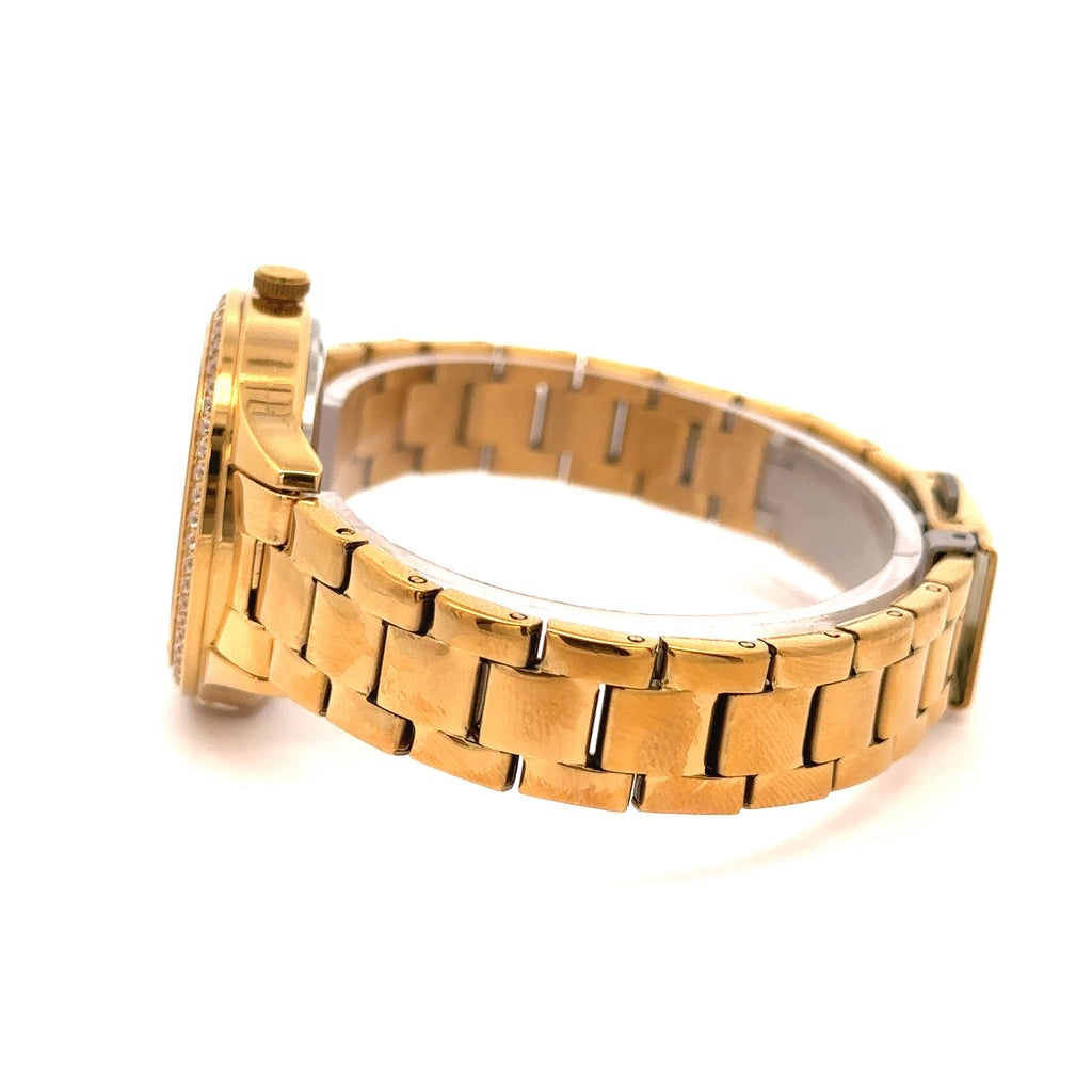 Women's Gold Tone Crystal Pave Bracelet Watch Elegant