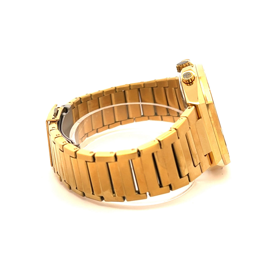 Women's Gold Tone Octagonal Bezel Chronograph Watch