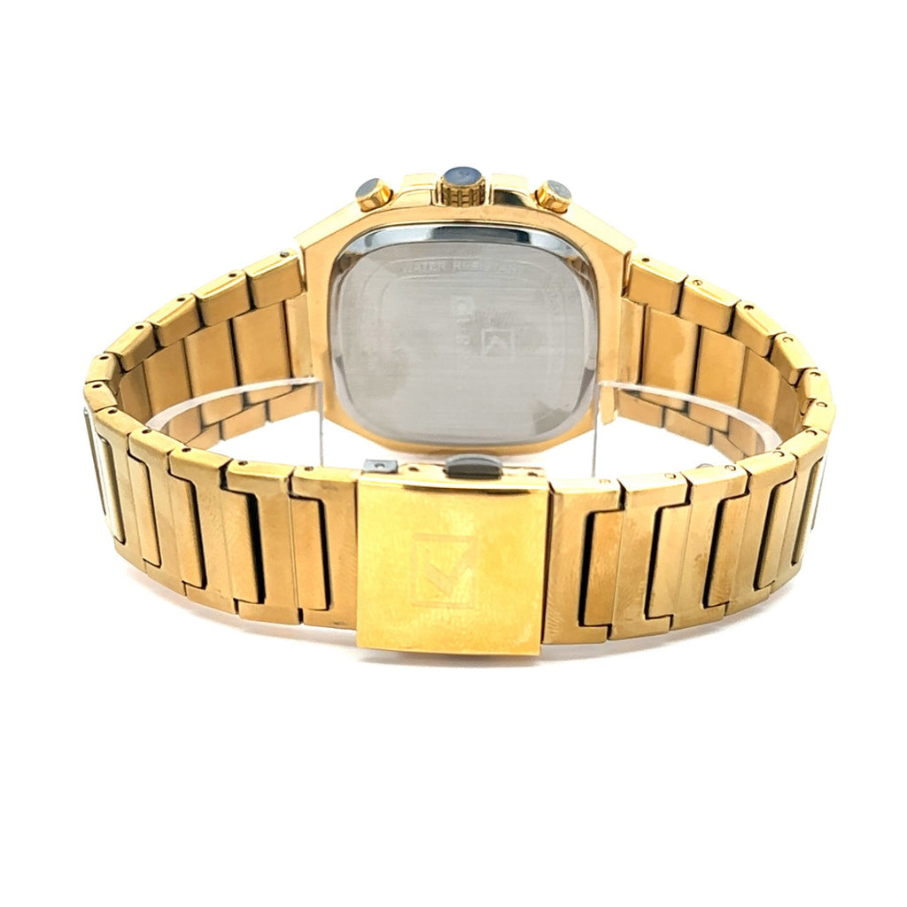 Women's Gold Tone Octagonal Bezel Chronograph Watch