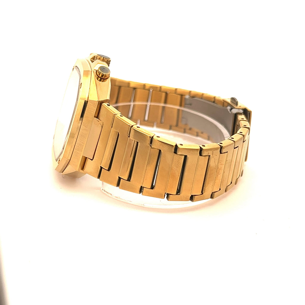 Women's Gold Tone Octagonal Bezel Chronograph Watch