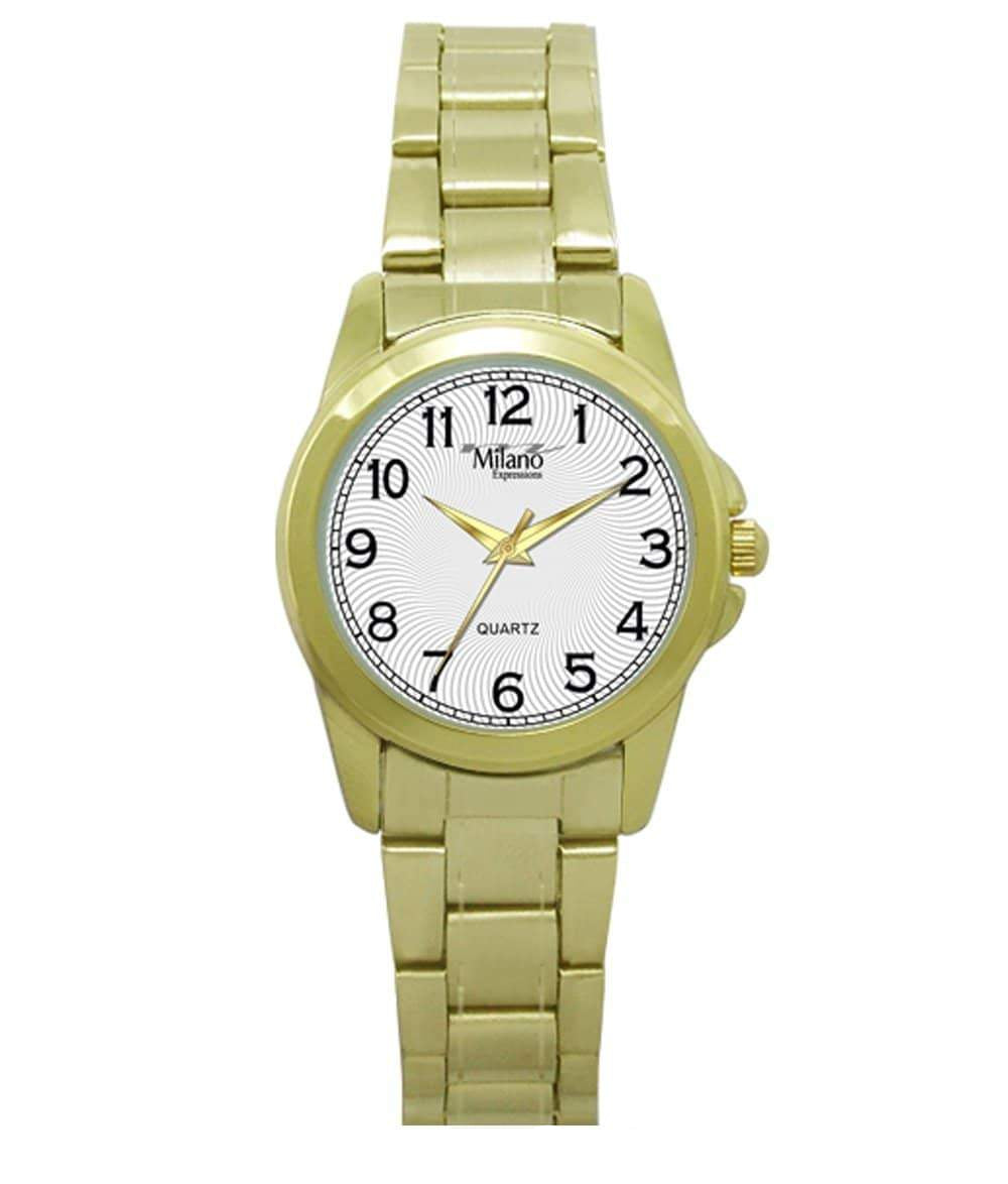 Women's Gold Tone Stainless Dress Watch White Dial Classic