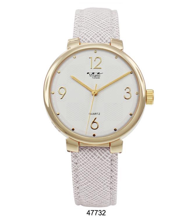 Women's Watch Slim Leather Strap Minimalist Round Dial