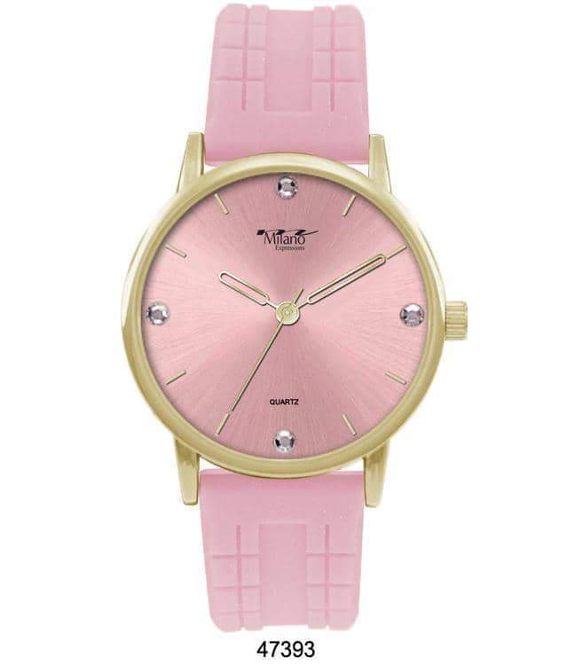 Women's Pink Silicone Strap Watch Minimalist Quartz