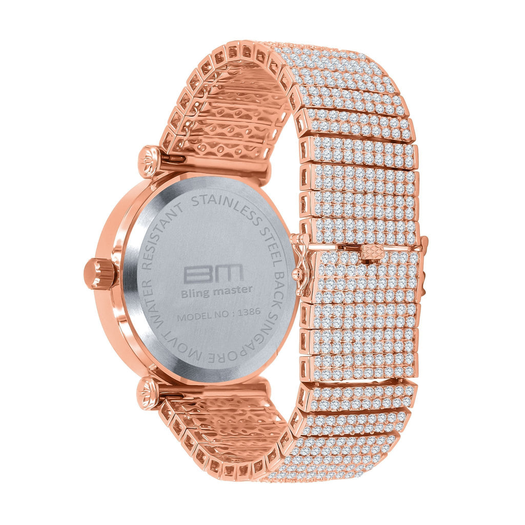 Women's Rose Gold Crystal Dress Watch Luxury Sparkle