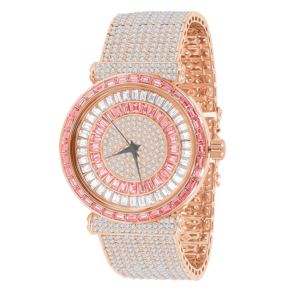 Women's Rose Gold Crystal Dress Watch Luxury Sparkle