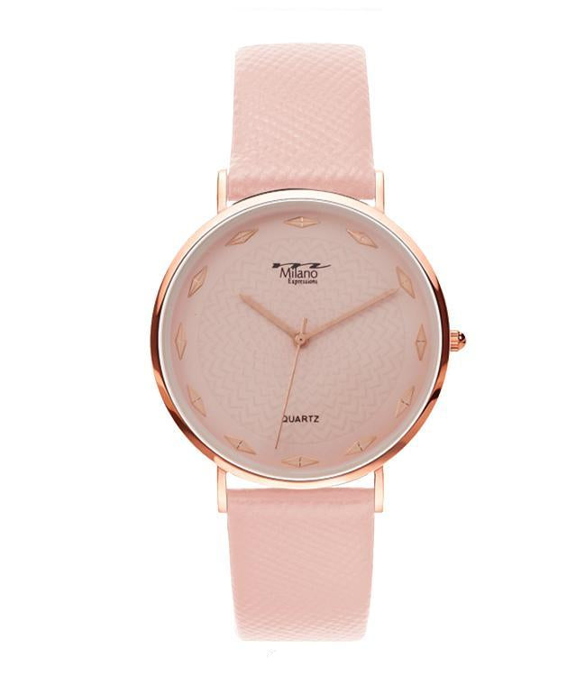 Women's Rose Gold Minimalist 40mm Watch With Pink Strap