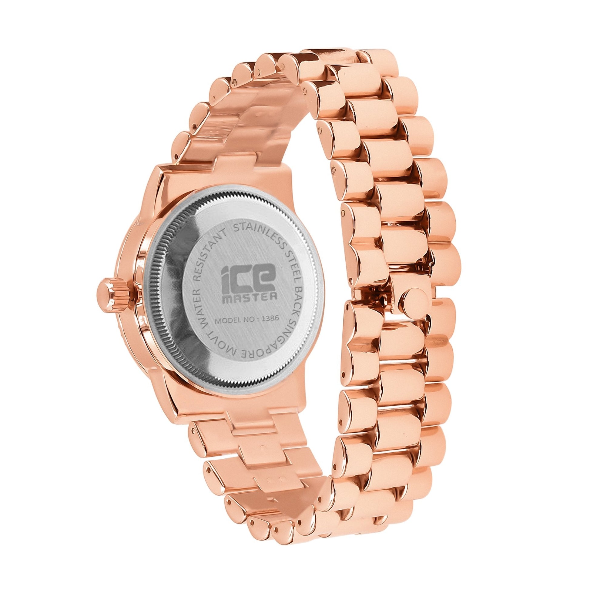 Women's Rose Gold Pavé Crystal 40 Mm Bracelet Watch
