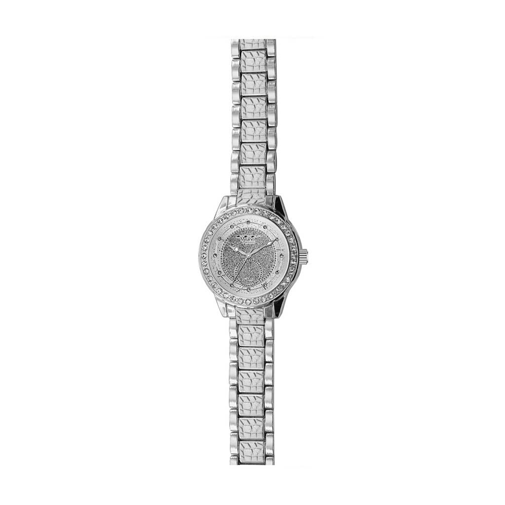Women's Silver Crystal Dial Slim Dress Watch Bracelet