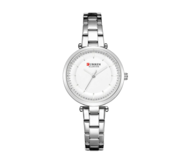 Women's Silver Slim Bracelet Watch For Work And Events