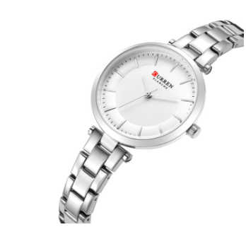 Women's Silver Slim Bracelet Watch For Work And Events