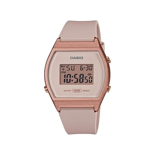 Women's Slim Rose Gold Digital Watch With Pink Strap
