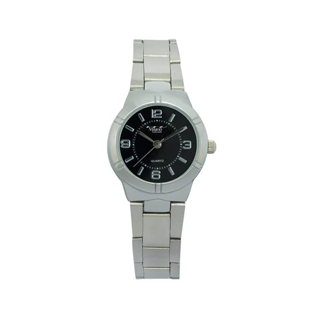 Women's Stainless Steel Black Dial Quartz Dress Watch