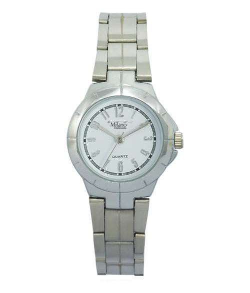Women's Stainless Steel Watch Slim Quartz White Dial