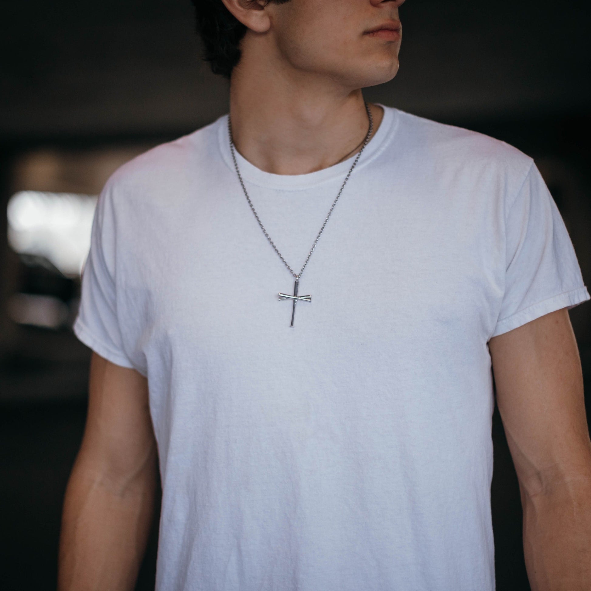 XL Baseball Bat Cross Necklace