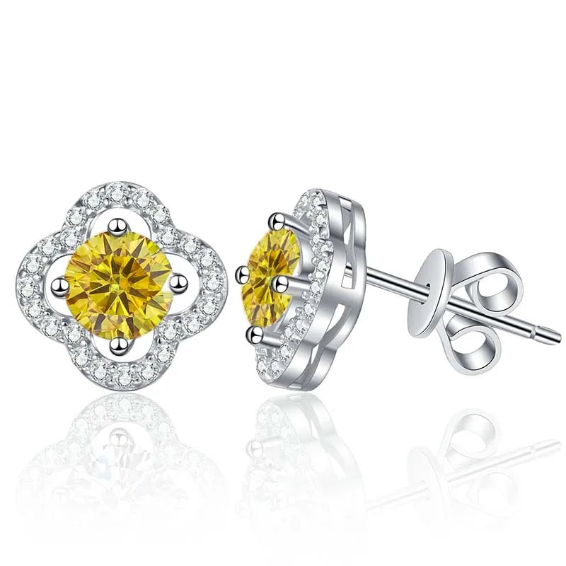 1ct Moissanite Stud Earrings For Women 925 Sterling Silver Wedding Gift