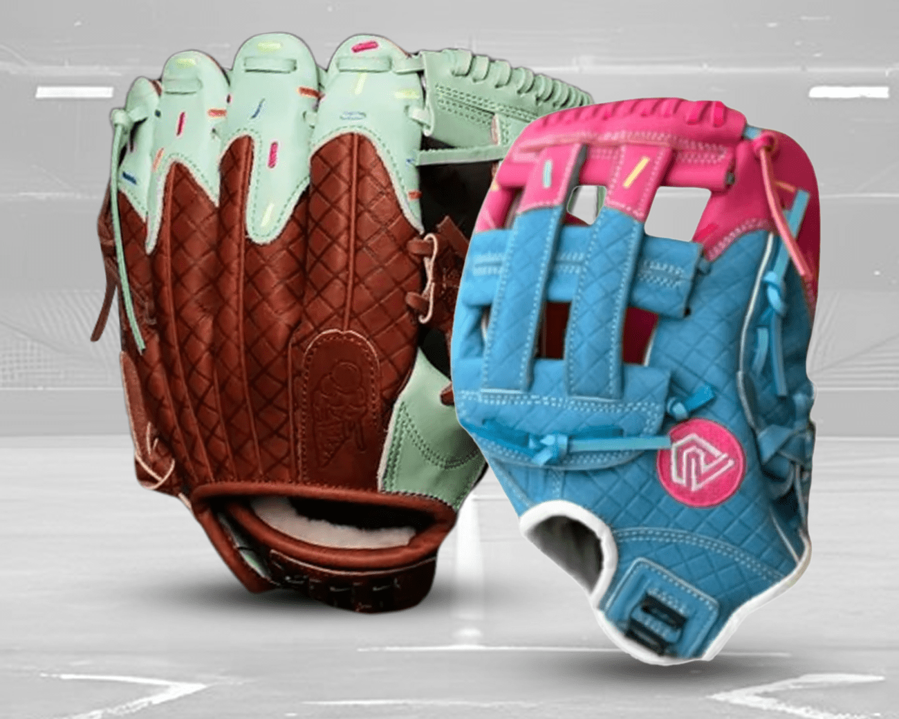 Youth Ball Glove - Ice Cream glove (Mint with Sprinkles)