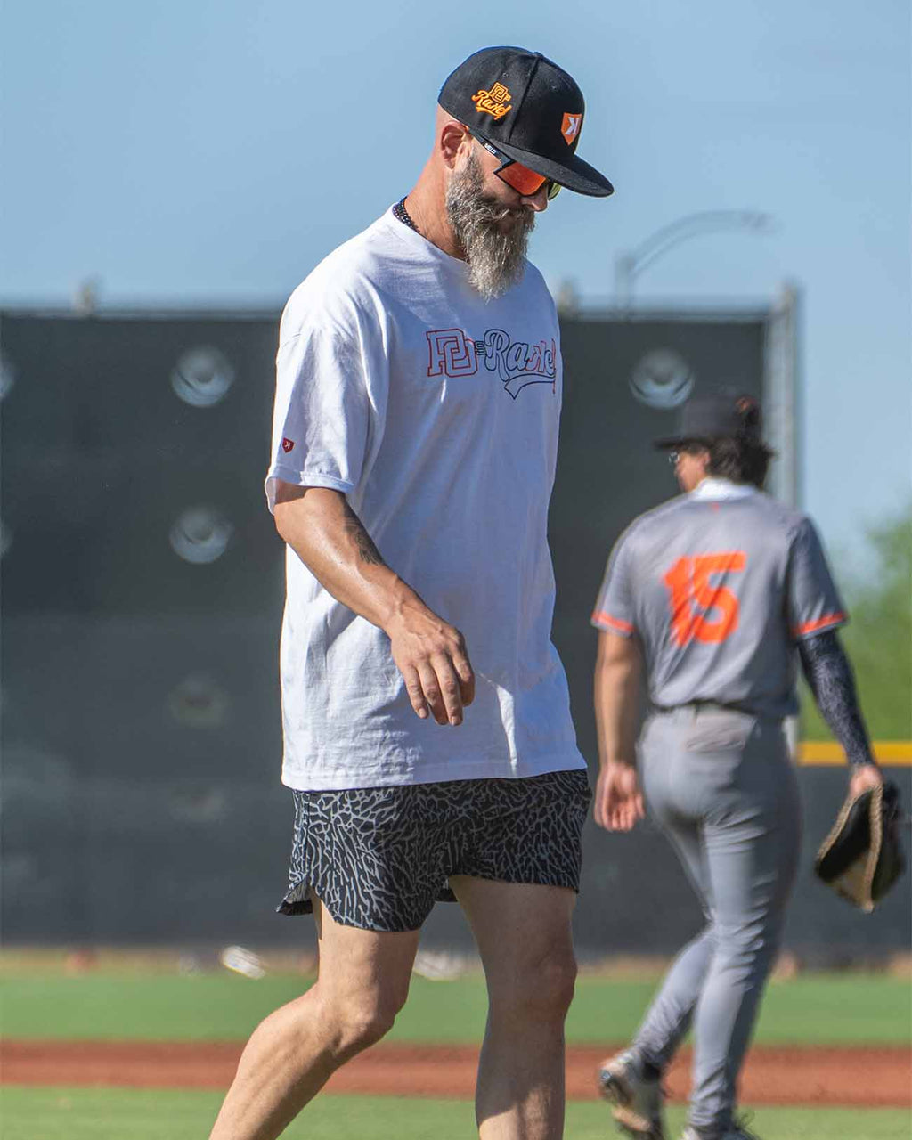 YOUTH Black/Gray Elephant Print Training Shorts