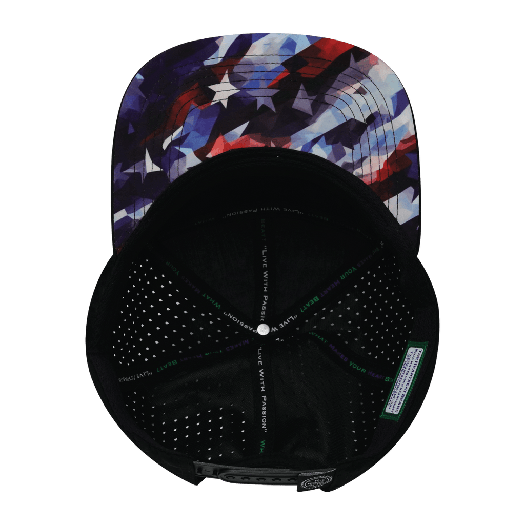 **YOUTH** Color Vibes Hat - Flat Bill - Geo Flag - Black / White - Laser Mesh