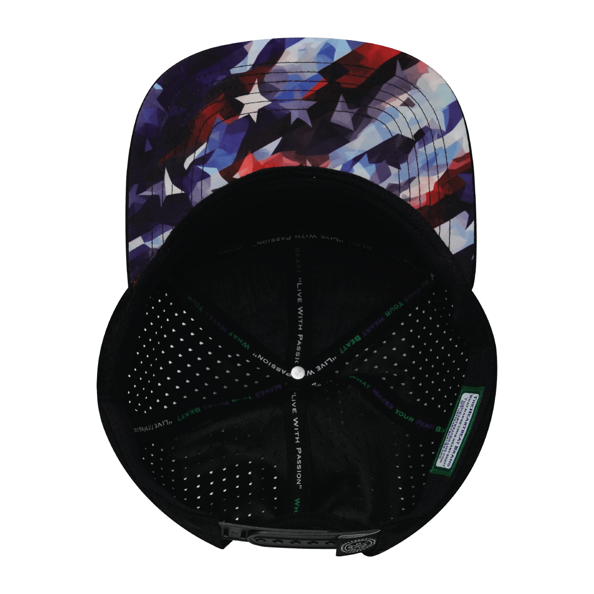 **YOUTH** Color Vibes Hat - Flat Bill - Geo Flag - Black / White - Laser Mesh