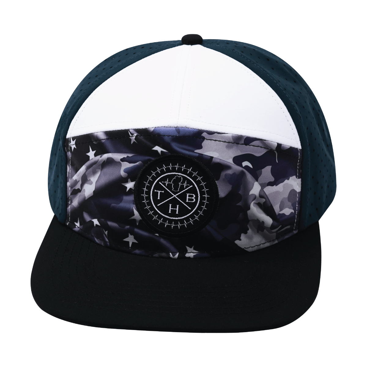 **YOUTH** Color Vibes Hat - Flat Bill - Patriots Night - Black / White / Navy - Laser Mesh