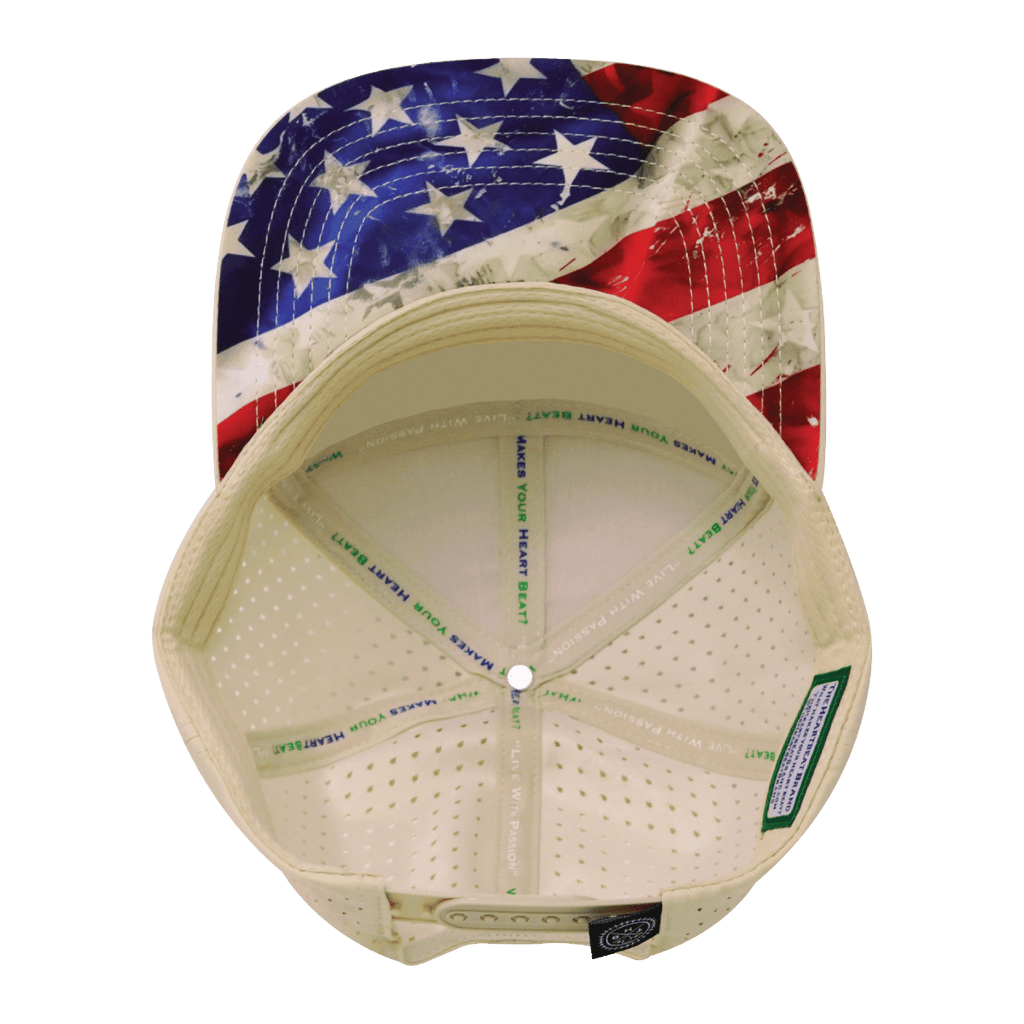 **YOUTH** Color Vibes Hat - Flat Bill - Rugged Flag - Cream - Laser Mesh