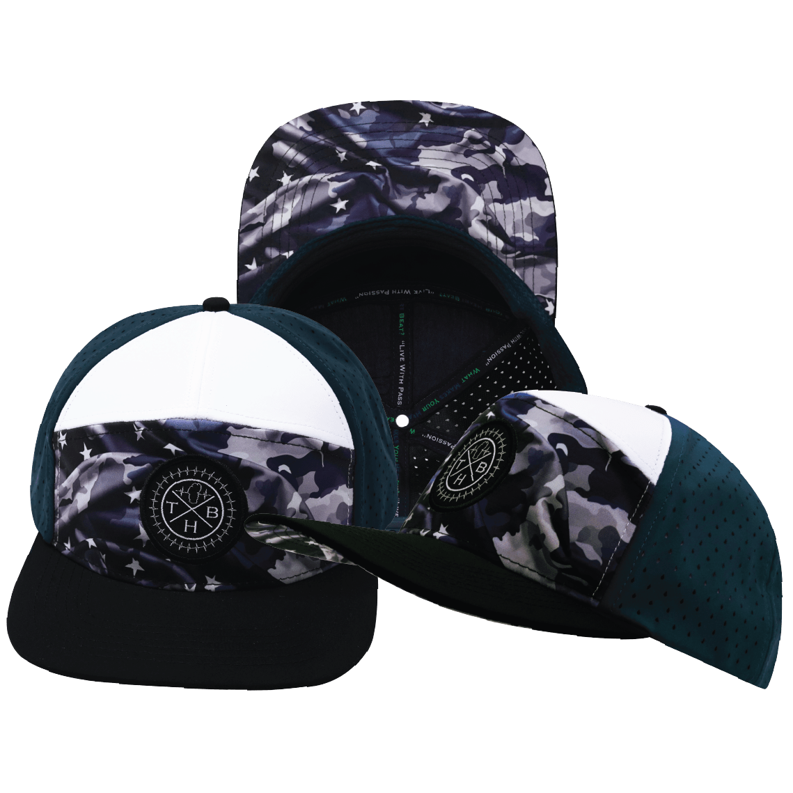 **YOUTH** Color Vibes Hat - Flat Bill - Patriots Night - Black / White / Navy - Laser Mesh