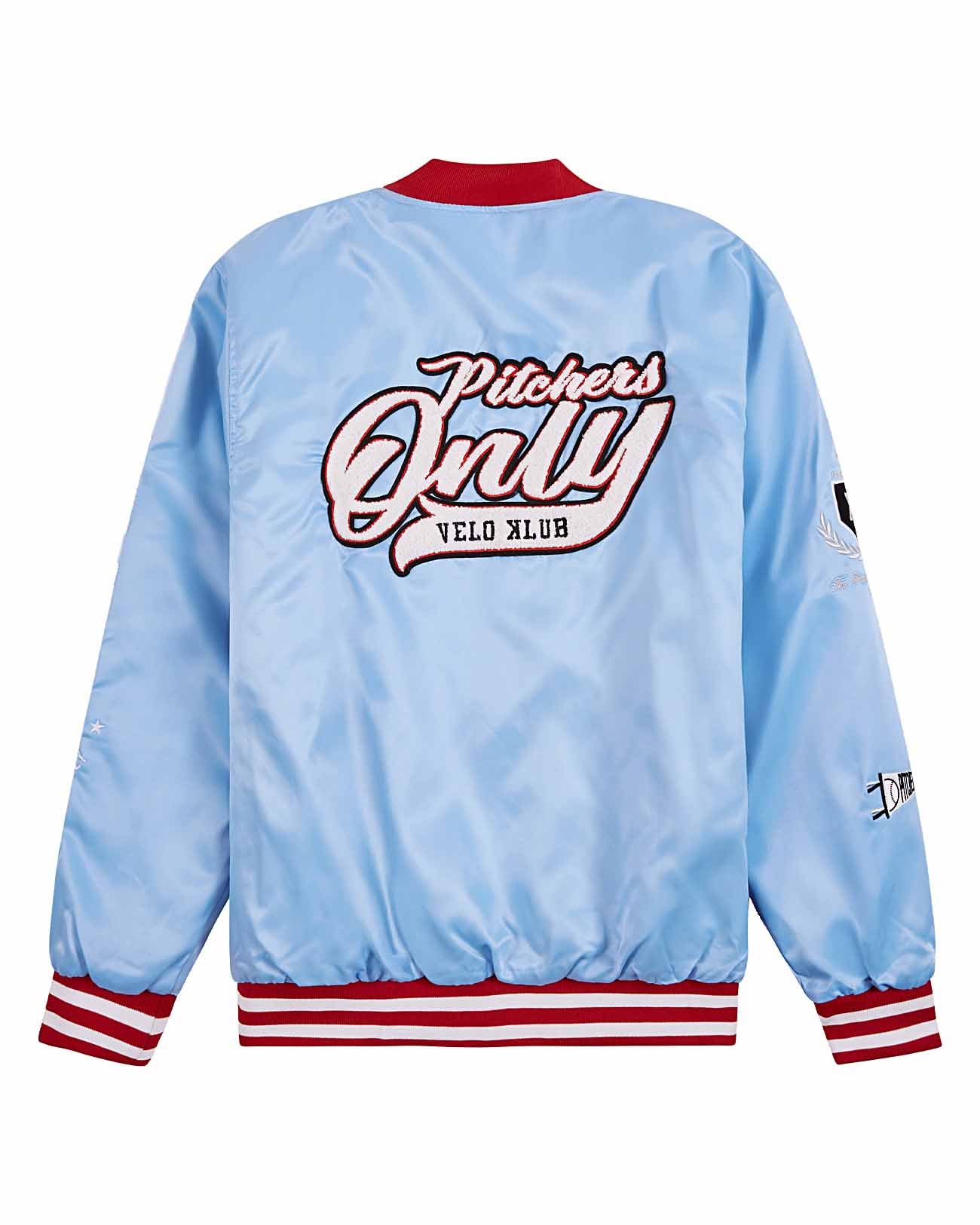 YOUTH Sky Blue/Red Velo Klub Bullpen Jacket