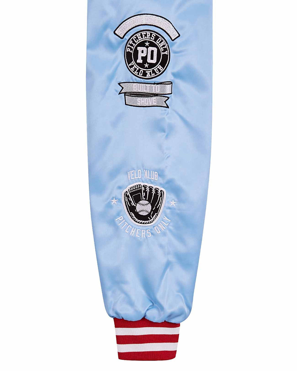 YOUTH Sky Blue/Red Velo Klub Bullpen Jacket