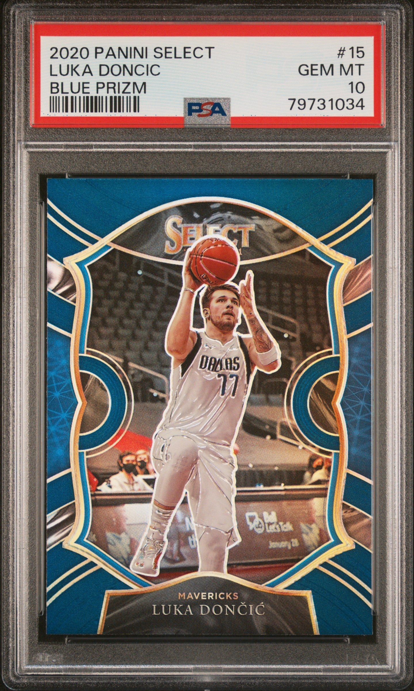 Graded 2020 Panini Select Luka Doncic #15 Blue Prizm Basketball Card PSA 10 Gem Mint