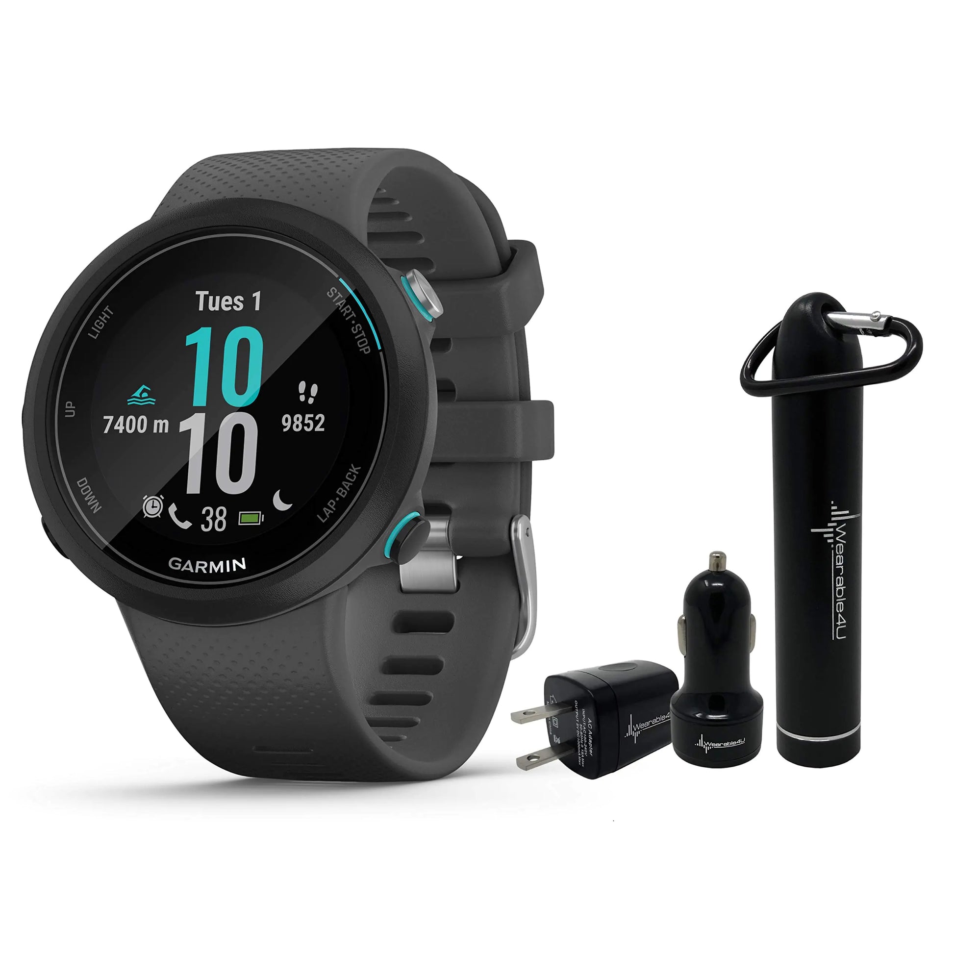 Garmin Swim 2 GPS Swimming Smartwatch with Wearable4U Power Pack Bundle (Slate) 549