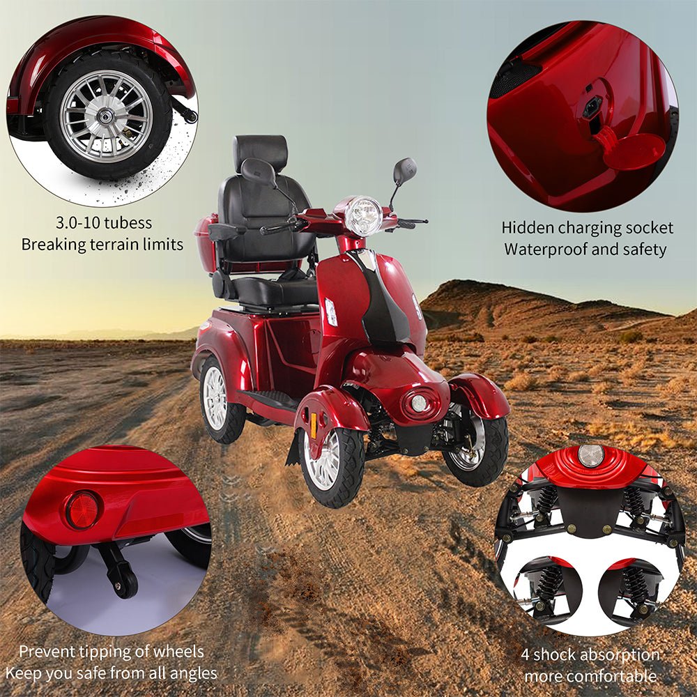 Zvg 600W 60V/20AH Four-Wheel Electric Elderly Handicap Adult Mobility Travel Scooter W/ Cover (SAK95716)