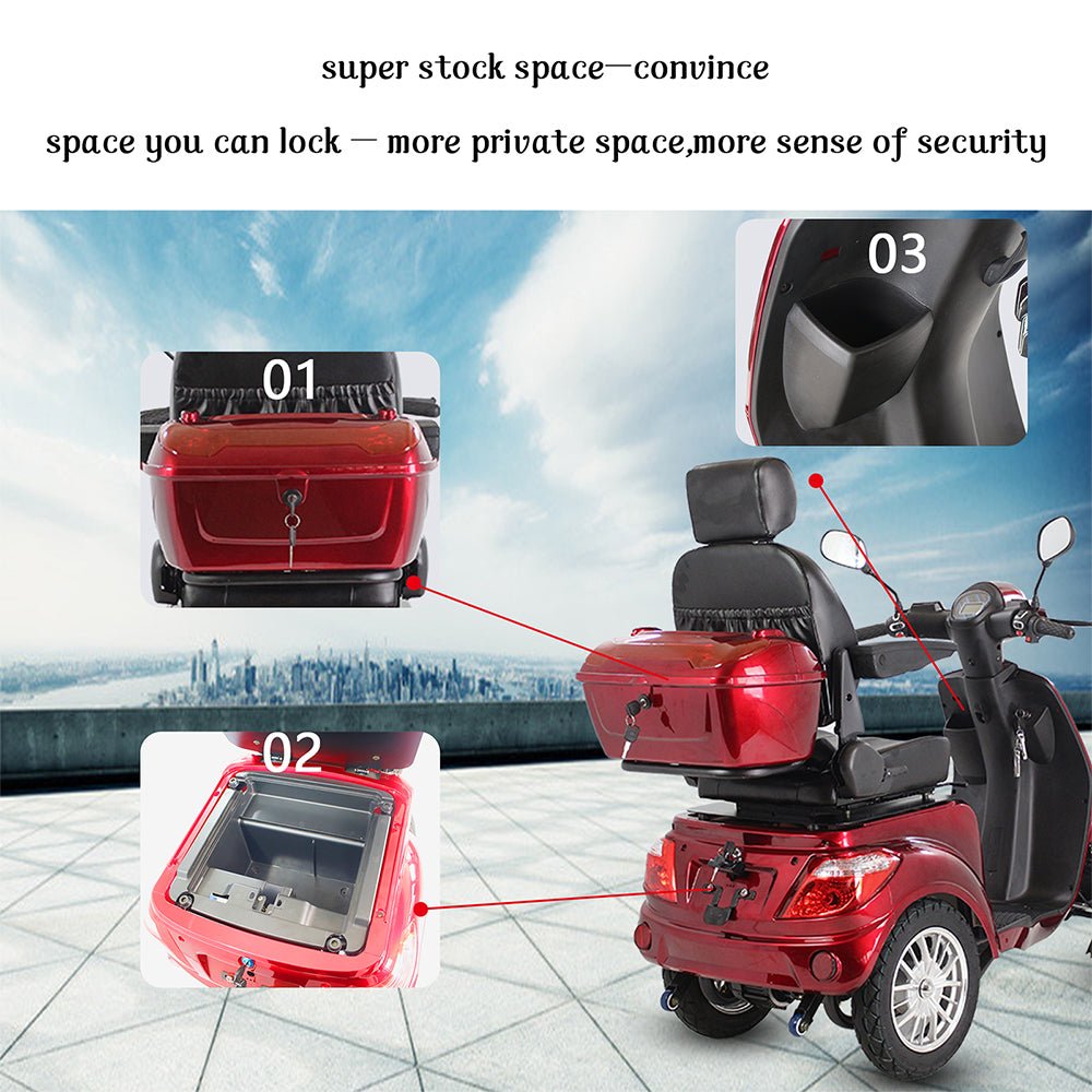 Zvg 600W 60V/20AH Four-Wheel Electric Elderly Handicap Adult Mobility Travel Scooter W/ Cover (SAK95716)